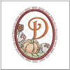 Pumpkin ABCs -D- Fits a 4x4" Hoop, Machine Embroidery Pattern,