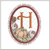Pumpkin ABCs -H- Fits a 4x4" Hoop, Machine Embroidery Pattern,