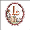 Pumpkin ABCs -L- Fits a 4x4" Hoop, Machine Embroidery Pattern,