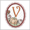 Pumpkin ABCs -V  Fits a 4x4" Hoop, Machine Embroidery Pattern,