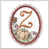 Pumpkin ABCs -Z  Fits a 4x4" Hoop, Machine Embroidery Pattern,