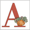 Vine Pumpkin - ABCs -A - Fits a 4x4" Hoop, Machine Embroidery Pattern,