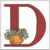 Vine Pumpkin - ABCs -D - Fits a 4x4" Hoop, Machine Embroidery Pattern,