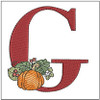 Vine Pumpkin - ABCs -G - Fits a 4x4" Hoop, Machine Embroidery Pattern,