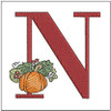 Vine Pumpkin - ABCs - N - Fits a 4x4" Hoop, Machine Embroidery Pattern,
