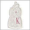 Angel ABCs Free-Standing Lace - K - Fits a 4x4" Hoop, Machine Embroidery Pattern,