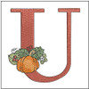 Vine Pumpkin - ABCs - U - Fits a 4x4" Hoop, Machine Embroidery Pattern,