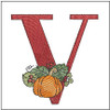 Vine Pumpkin - ABCs - V - Fits a 4x4" Hoop, Machine Embroidery Pattern,