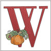 Vine Pumpkin - ABCs - W - Fits a 4x4" Hoop, Machine Embroidery Pattern,