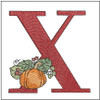 Vine Pumpkin - ABCs - X- Fits a 4x4" Hoop, Machine Embroidery Pattern,