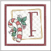 Candy Cane Coaster ABCs - F - Fits a 4x4" Hoop, Machine Embroidery Pattern,