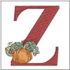 Vine Pumpkin - ABCs - Z - Fits a 4x4" Hoop, Machine Embroidery Pattern,
