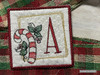 Candy Cane Coaster ABCs - G - Fits a 4x4" Hoop, Machine Embroidery Pattern,