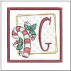 Candy Cane Coaster ABCs - G - Fits a 4x4" Hoop, Machine Embroidery Pattern,