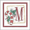 Candy Cane Coaster ABCs - M- Fits a 4x4" Hoop, Machine Embroidery Pattern,