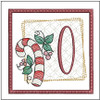 Candy Cane Coaster ABCs - O- Fits a 4x4" Hoop, Machine Embroidery Pattern,