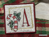Candy Cane Coaster ABCs - W - Fits a 4x4" Hoop, Machine Embroidery Pattern,
