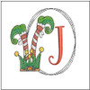 Elf Shoes  ABCs - J - Fits a 4x4" Hoop, Machine Embroidery Pattern,