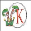 Elf Shoes  ABCs - K - Fits a 4x4" Hoop, Machine Embroidery Pattern,
