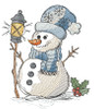 Snowman with Lantern- Embroidery Designs