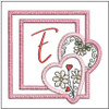 Daisy Hearts ABCs Coaster - E - Fits a 4x4" Hoop, Machine Embroidery Pattern,