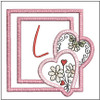 Daisy Hearts ABCs Coaster - L - Fits a 4x4" Hoop, Machine Embroidery Pattern,