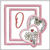 Daisy Hearts ABCs Coaster - O - Fits a 4x4" Hoop, Machine Embroidery Pattern,
