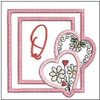 Daisy Hearts ABCs Coaster - Q - Fits a 4x4" Hoop, Machine Embroidery Pattern,