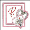 Daisy Hearts ABCs Coaster - R - Fits a 4x4" Hoop, Machine Embroidery Pattern,