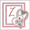 Daisy Hearts ABCs Coaster - Z - Fits a 4x4" Hoop, Machine Embroidery Pattern,