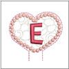 Floral Heart Pencil Topper ABCs - E - Embroidery Designs & Patterns