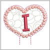 Floral Heart Pencil Topper ABCs - I - Embroidery Designs & Patterns