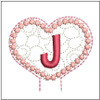 Floral Heart Pencil Topper ABCs - J - Embroidery Designs & Patterns