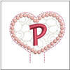 Floral Heart Pencil Topper ABCs - P - Embroidery Designs & Patterns