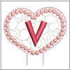 Floral Heart Pencil Topper ABCs -V - Embroidery Designs & Patterns