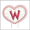 Floral Heart Pencil Topper ABCs -W - Embroidery Designs & Patterns