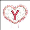 Floral Heart Pencil Topper ABCs - Y - Embroidery Designs & Patterns