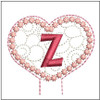 Floral Heart Pencil Topper ABCs - Z - Embroidery Designs & Patterns