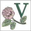 Pink Rose ABCs - V - Embroidery Designs & Patterns