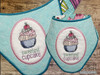 Cupcake Bandanna Bib - Uses a  5x7 and 8x12" Hoop - Instant Downloadable Machine Embroidery