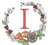 French Horn Wreath I Font - Embroidery Designs