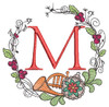 French Horn Wreath M Font - Embroidery Designs