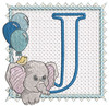 Ellie Font Applique - J - Embroidery Design