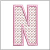 Hearts ABCs - N - Fits a 4x4" Hoop - Instant Downloadable Machine Embroidery - Light Fill Stitch