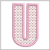 Hearts ABCs - U - Fits a 4x4" Hoop - Instant Downloadable Machine Embroidery - Light Fill Stitch