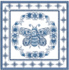 Delft Blue Bee Quilt Block - Embroidery Designs