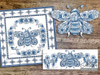 Delft Blue Bee  - Embroidery Designs