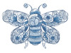 Delft Blue Bee  - Embroidery Designs