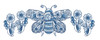 Delft Blue Bee Border - Embroidery Designs