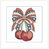 Patriotic Cherries & Bow Mini Pillow -  Embroidery Designs